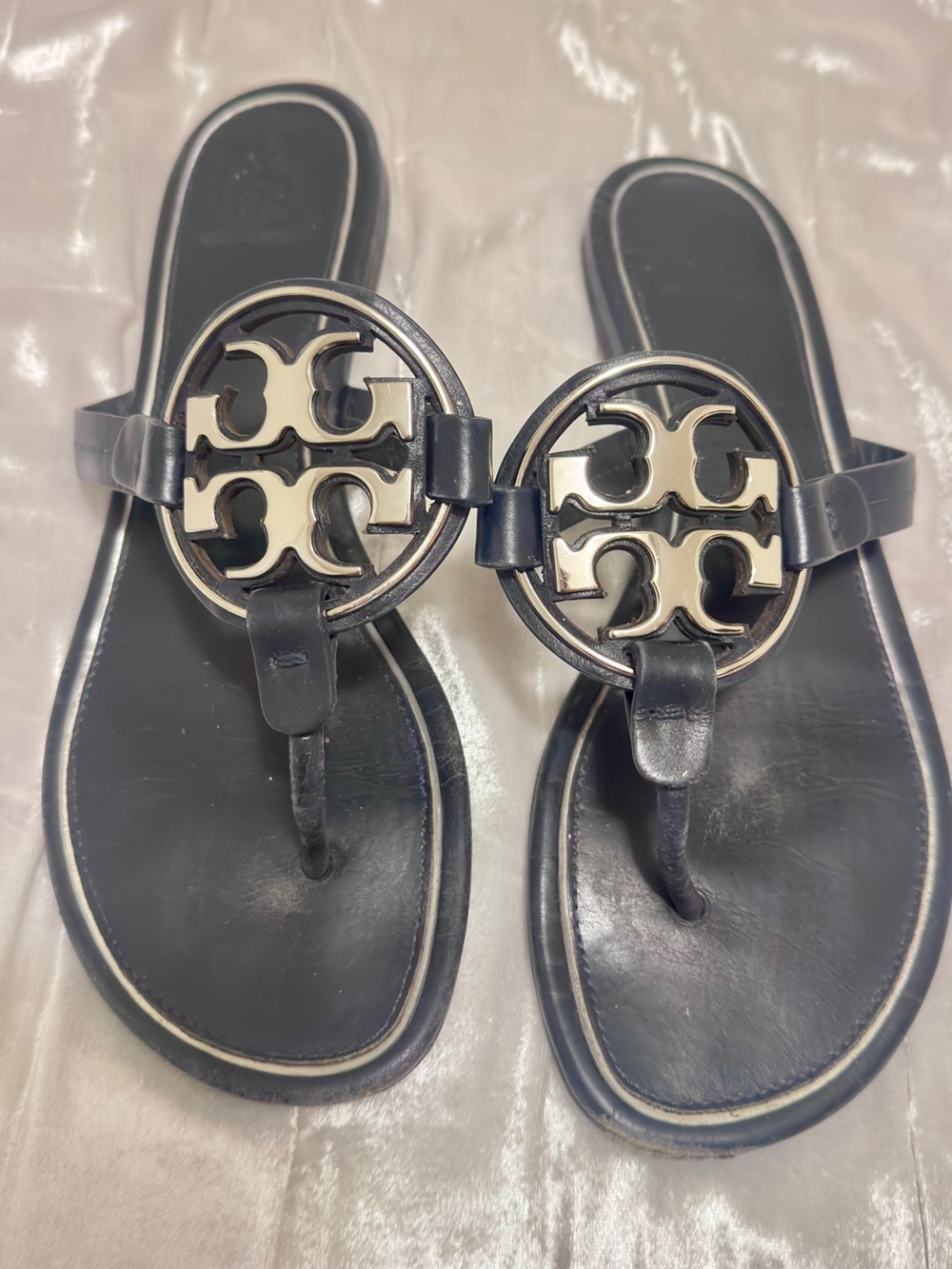 Tory Burch Metal Miller Leather Thong Sandals